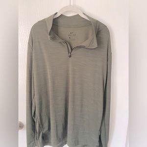 Nike Men’s Quarter Zip Golf Long Sleeve Polo Gray